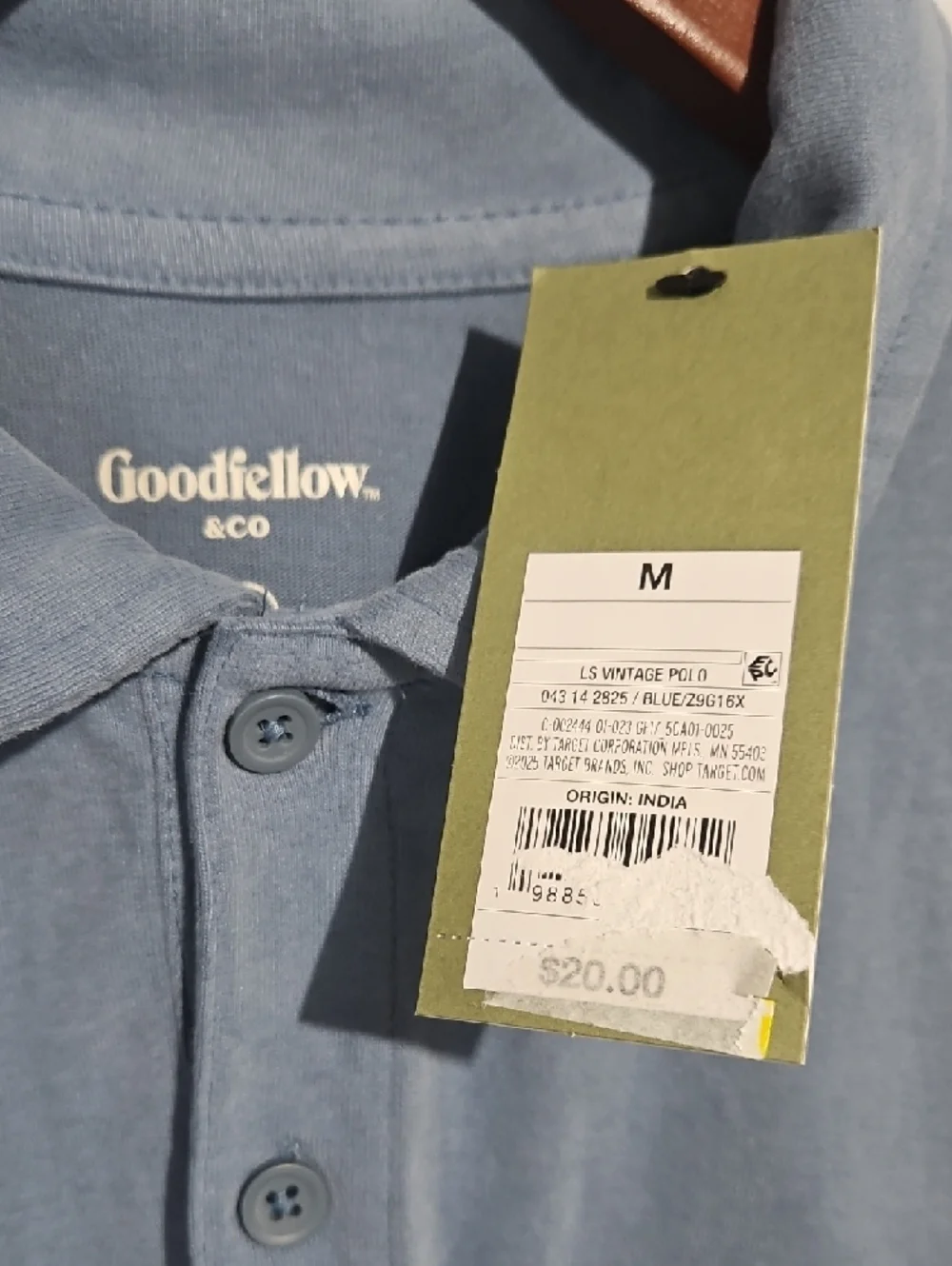 Goodfellow & Co Long-Sleeve Polo in Slate Blue